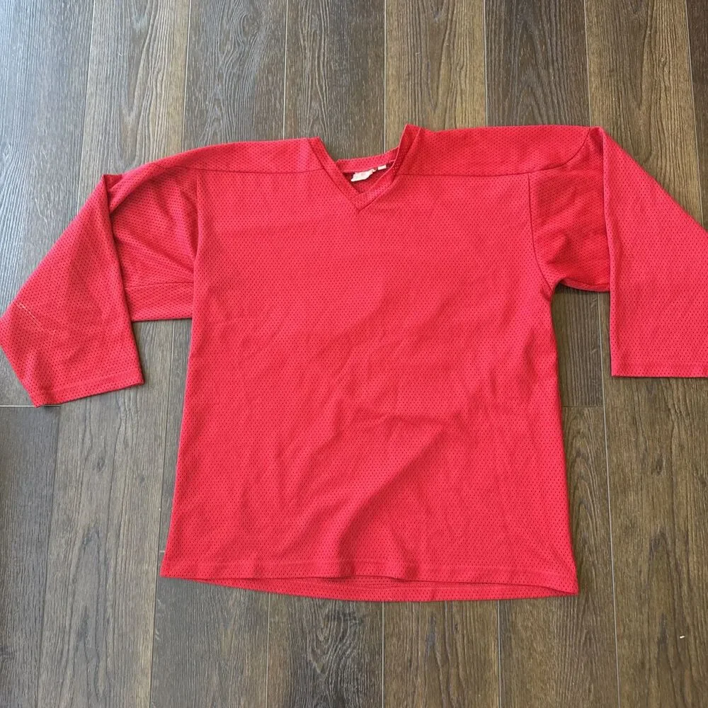 Vintage Pro-Trend Hockey Jersey; Men’s Sz XL; Red; Retro Hockey #5; Perani’s
